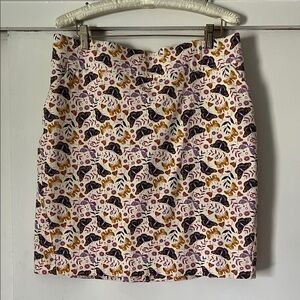Duluth Trading Co Floral Skort - Purple, Gold, Cream Butterflies